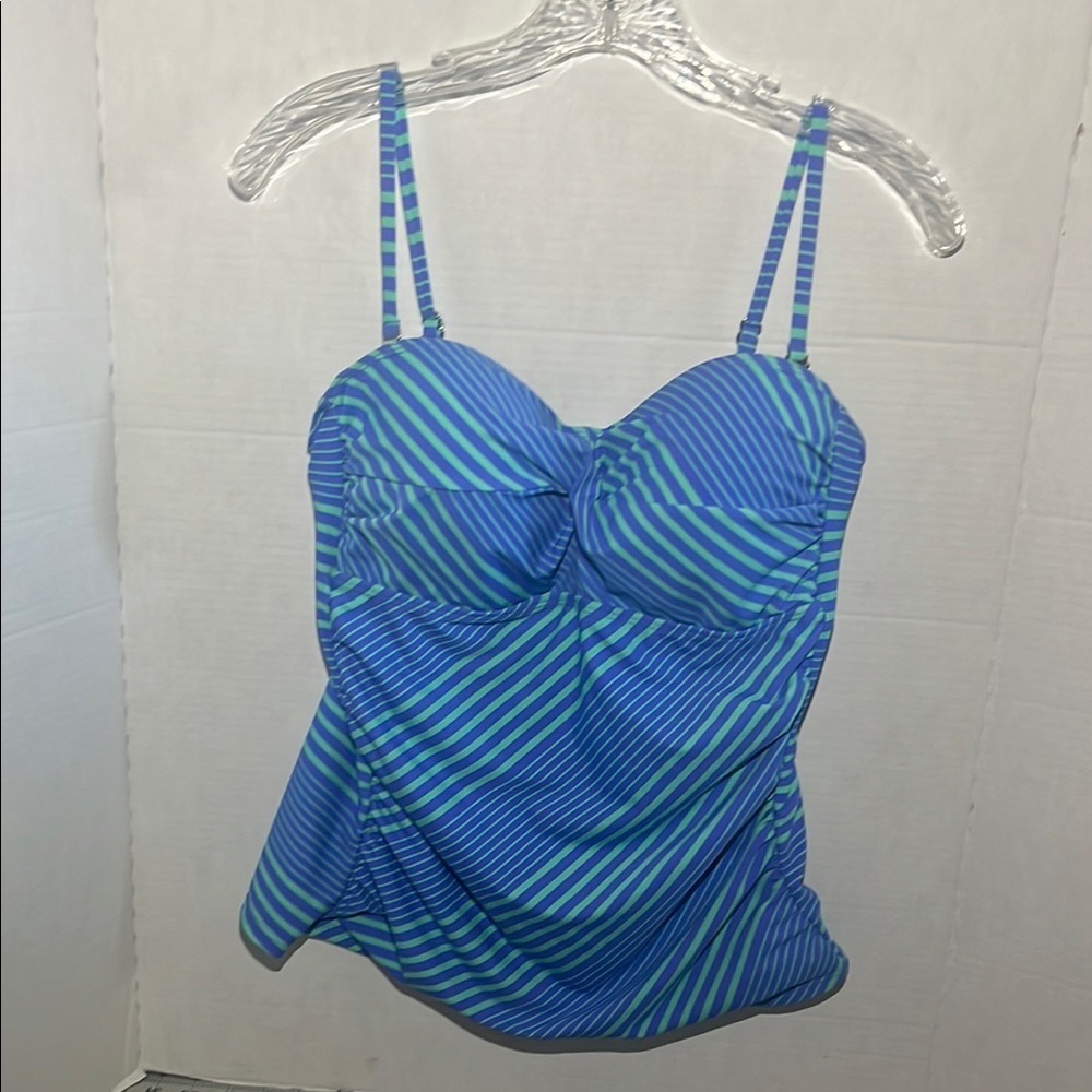 Catalina Blue Ruched Bustier Camisole Bikini